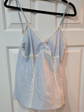 Burberry 100% Silk 🩵 Light Blue Cami Top Size L